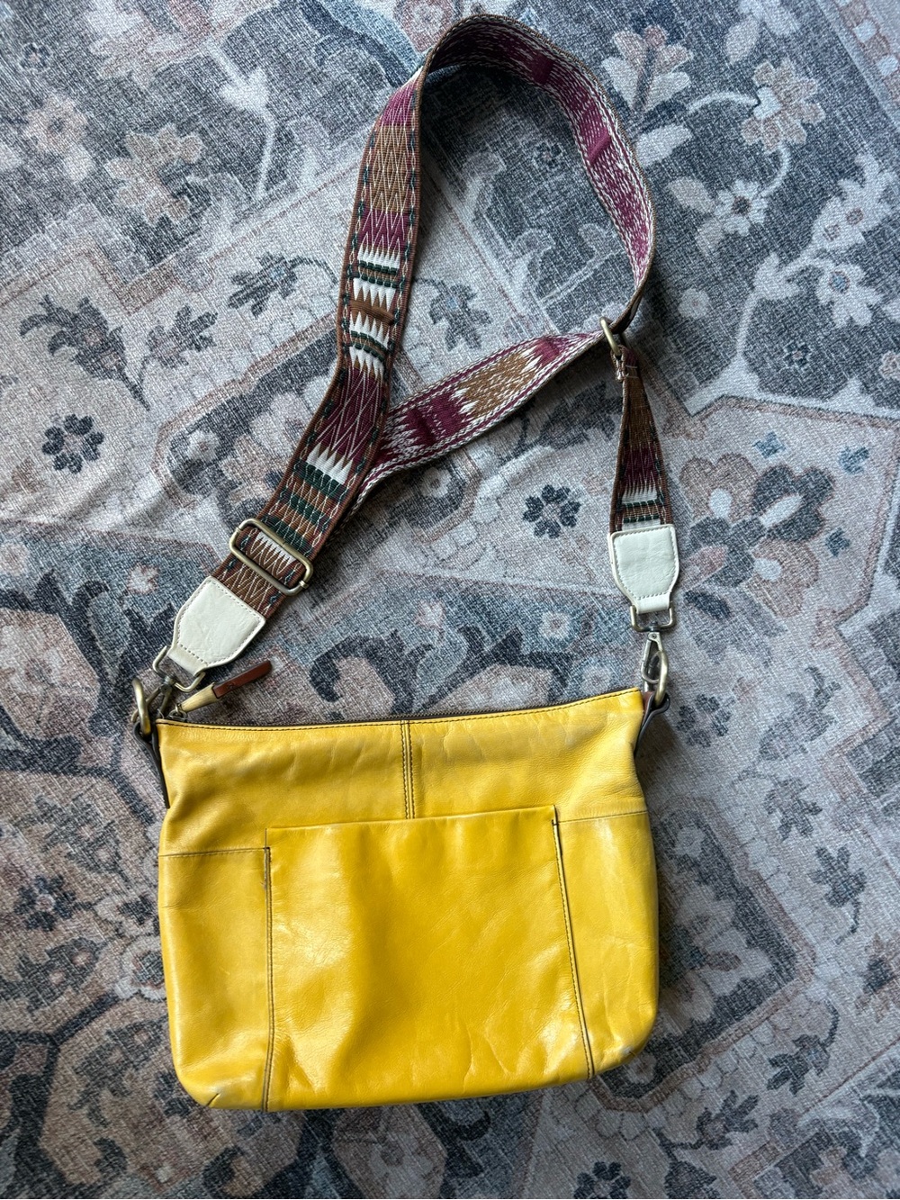 HOBO Yellow Leather Market bag Euro Summer crossbody Hobo